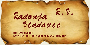 Radonja Vladović vizit kartica